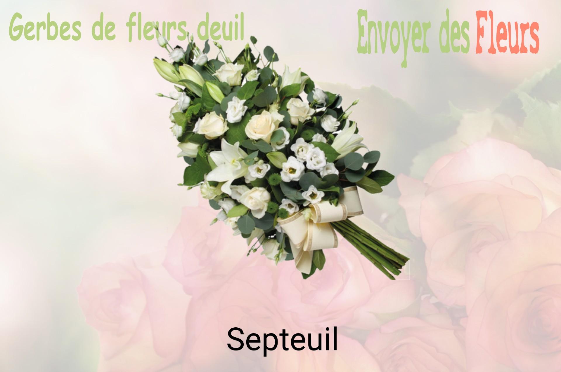 Gerbe de fleurs de deuil livrée à Septeuil